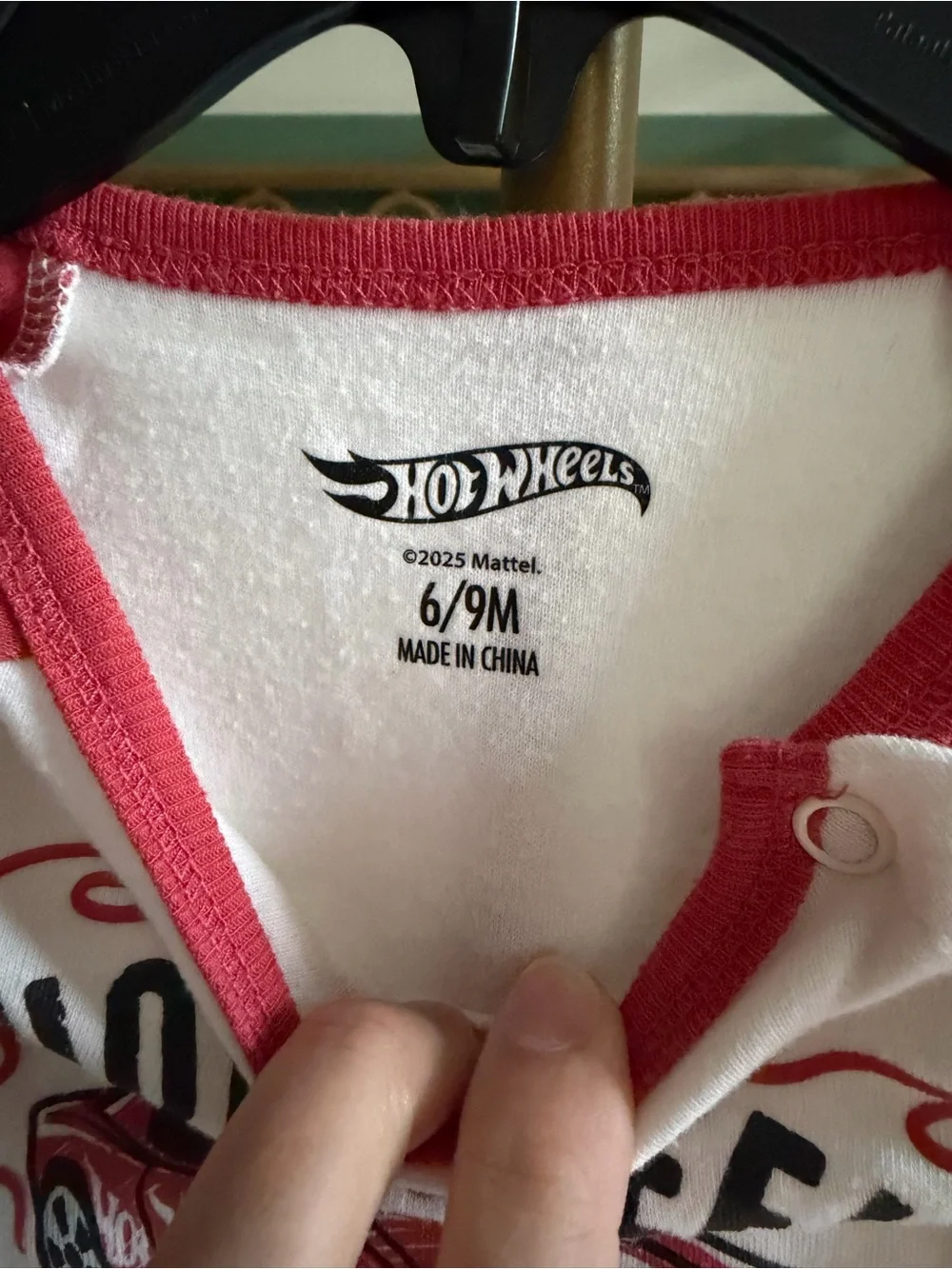 Hot Wheels Red & White Baby Bodysuit